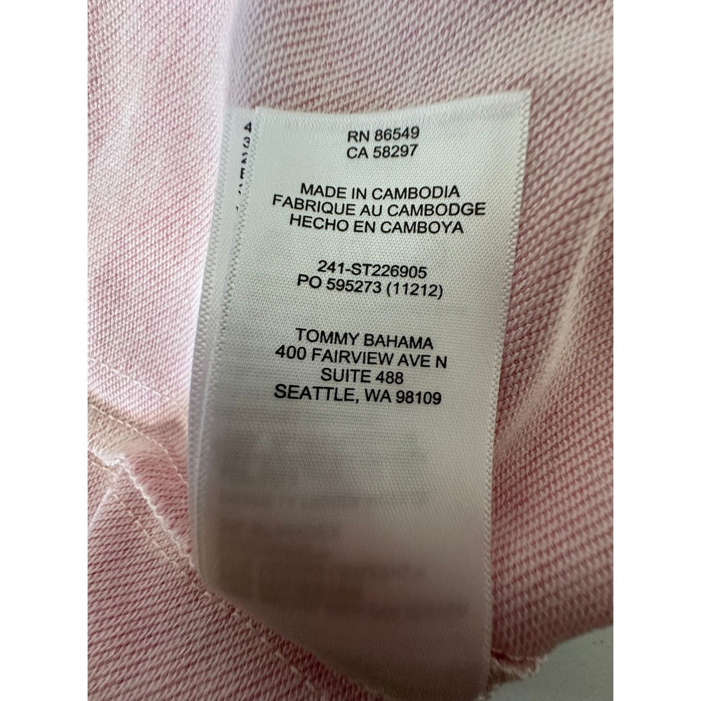 Tommy Bahama Quarter‎ Zip Pullover Size XXL Pink Long Sleeve Embroidered Logo - Picture 7 of 11